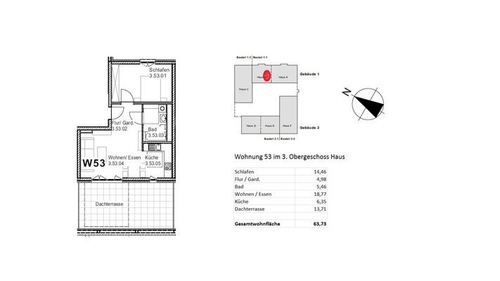 Einzelgrundriss Wohnung 53