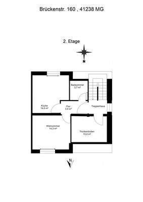Floorplan letterhead - Brückenstr. 160 , 41238 MG - 2. Etage - 2D Floor Plan