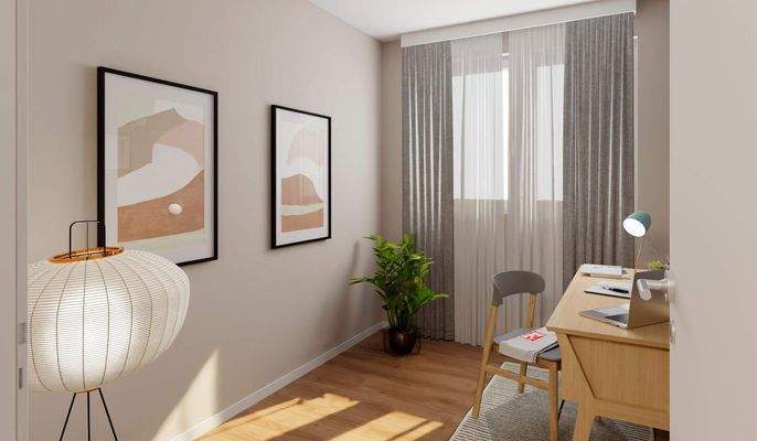 In diesem ruhigen Arbeitszimmer steht Ihrer Produk