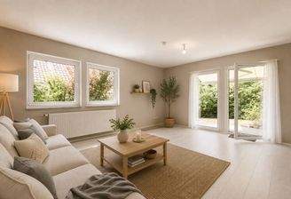 Wohnzimmer mit Blick zum Garten