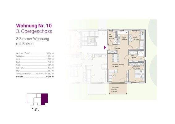 Grundriss Whg. Nr. 10