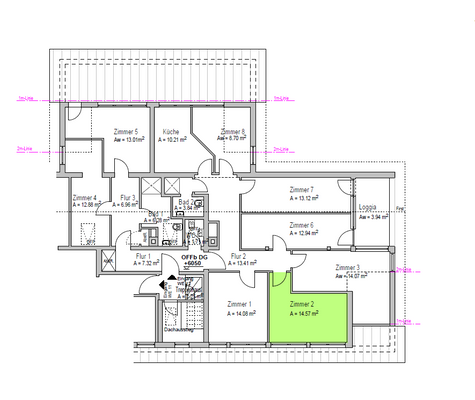 Grundriss WG-Zimmer 2
