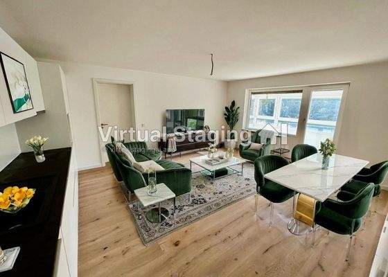 heller Wohnbereich mit Küche