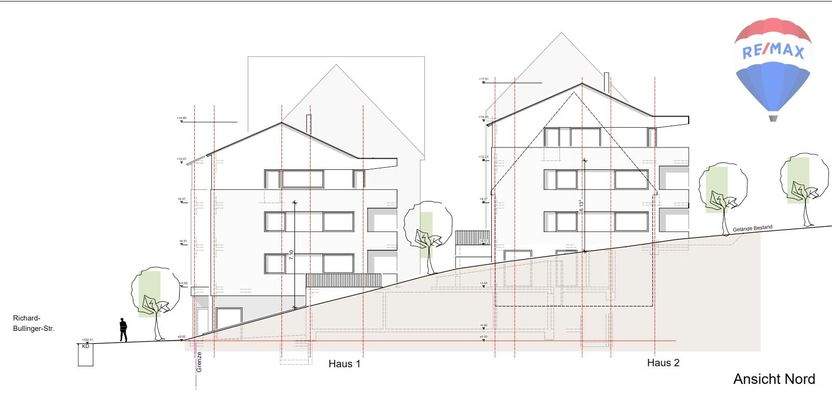 Bauplan Ansicht Nord