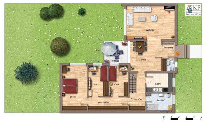 GRUNDRISS ERDGESCHOSS (HOCHPARTERRE)