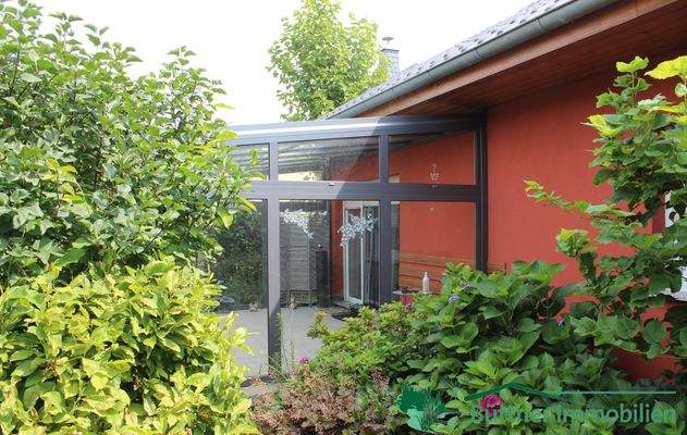 Die überdachte Terrasse