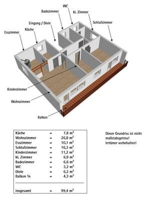 Grundriss und Wohnfläche