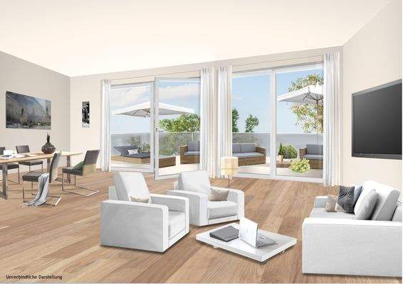 Inspiration Wohnzimmer mit Zugang zum Balkon