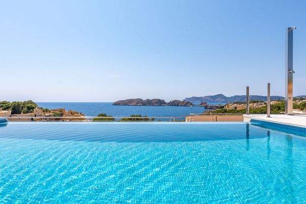 Einladender Pool auf der Dachterrasse
