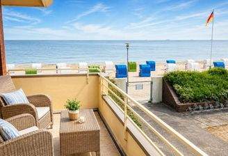 Direkt am Strand/Meer  --- Großer Südbalkon mit Blick bis zu den Halligen