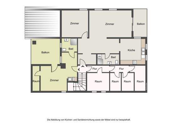 Grundriss DG Wohnung 3 (rechts) und Wohnung 4 (links)