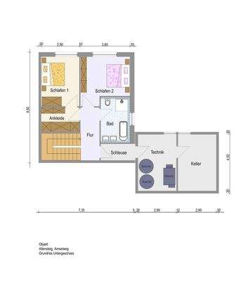 BV Altensteig Grundriss UG bunt beschr