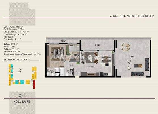 Stylish Flats in a Complex Near Airport in Kepez Antalya