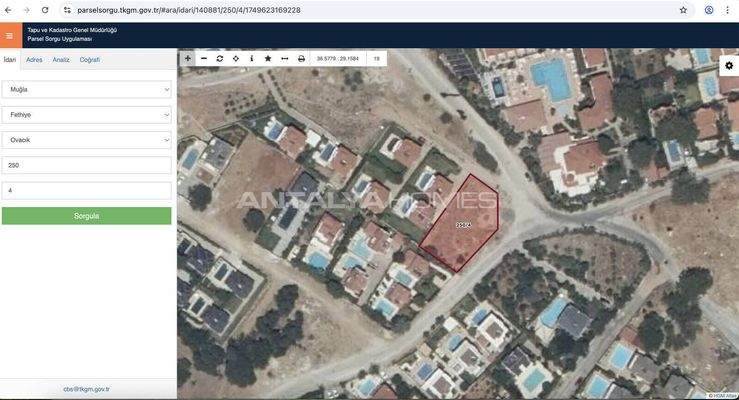 Partial Sea View Zoned Land in Fethiye Oludeniz