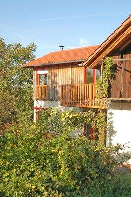 Seitenansicht mit Balkon