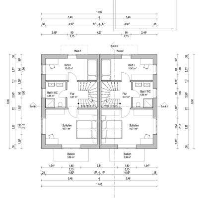 Grundriss OG H1+H2