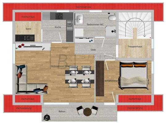 Dieser Grundriss ist nicht maßstabsgerecht und ist zur Maßentnahme nicht geeignet. Er dient nur der Vorinformation
