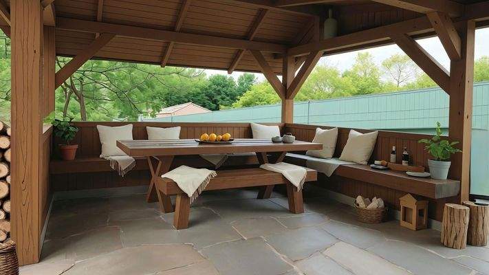 Visual–Pergola, Sitzplatz