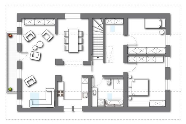 Grundriss Obergeschoss (kein Maßstab - Details können abweichen)