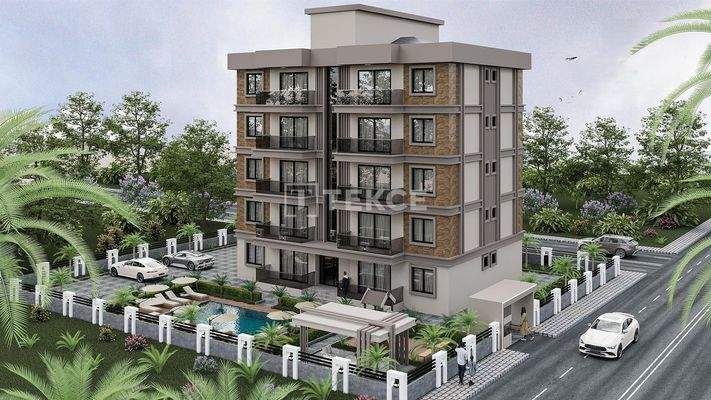 Mountain-View Apartments in a Complex with Pool in Döşemealtı