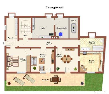 Grundriss Gartengeschoss