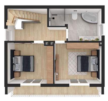 Obergeschoss mit Balkon