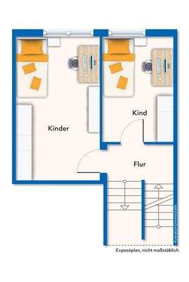 Grundriss mit Mustermöblierung