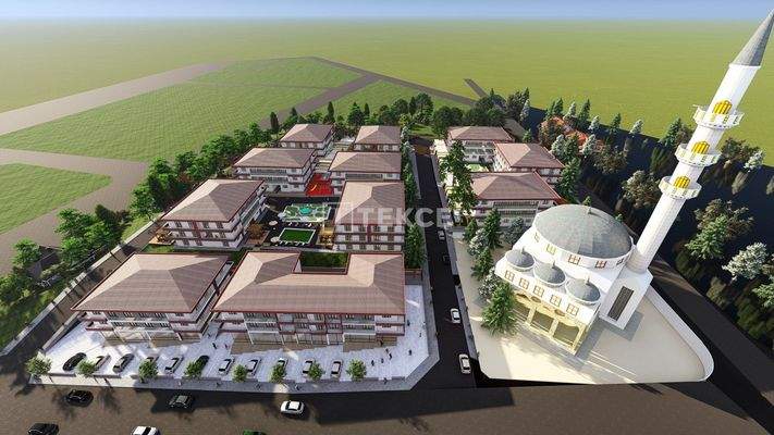Real Estate in Complex with Sea View and Pool in Yalova Altınova