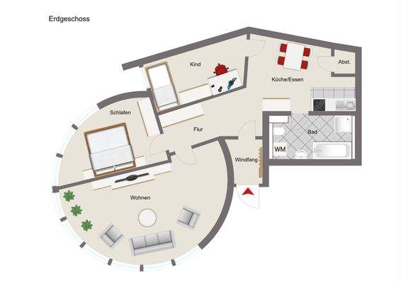 Grundriss Wohnung 3.1