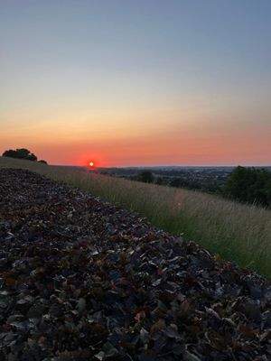 Sonnenuntergang mit Blick nach Dresden
