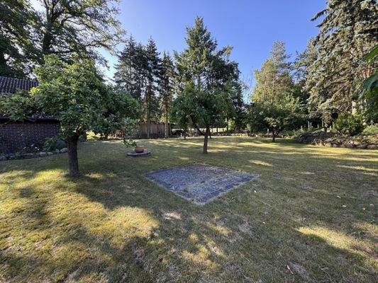 Blick über den Garten zum Haus