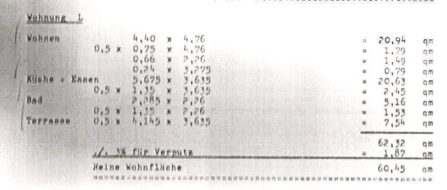 Wohnflächenberechnung