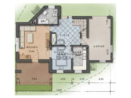 Grundriss Erdgeschoss - planimetria piano terra (nicht im Maßstab - non in scala)