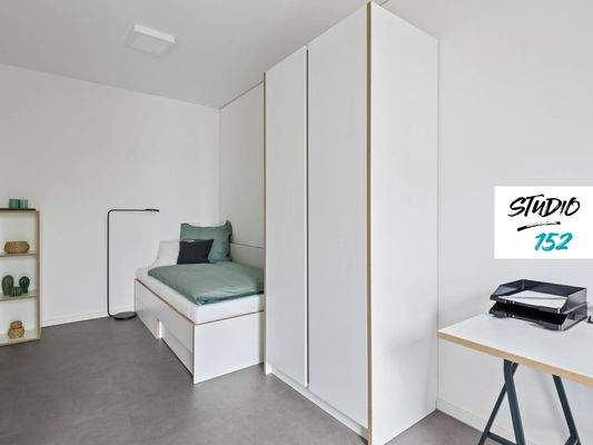 Ansicht I: Schlaf- und Arbeitsbereich