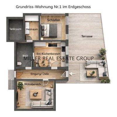 Grundriss Erdgeschoss Wohnung I