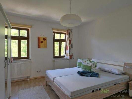 Blick ins Schlafzimmer