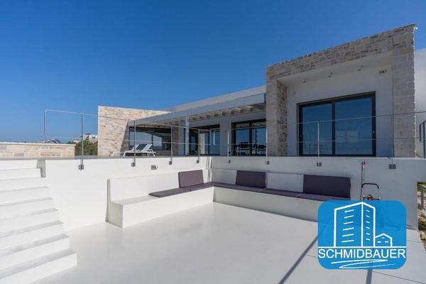 Kreta, Kamilari: Luxusvilla in einem kosmopolitischen Dorf mit Meer- und Bergblick