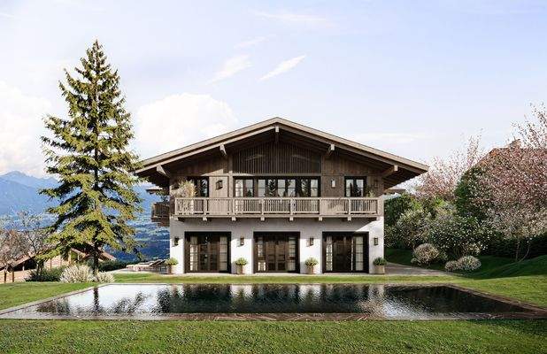 Hausansicht von Osten mit Pool