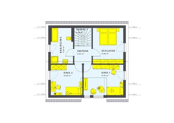 Grundriss DG - Effizienzhaus 55