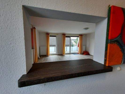 Durchreiche von der Küche ins Wohnzimmer