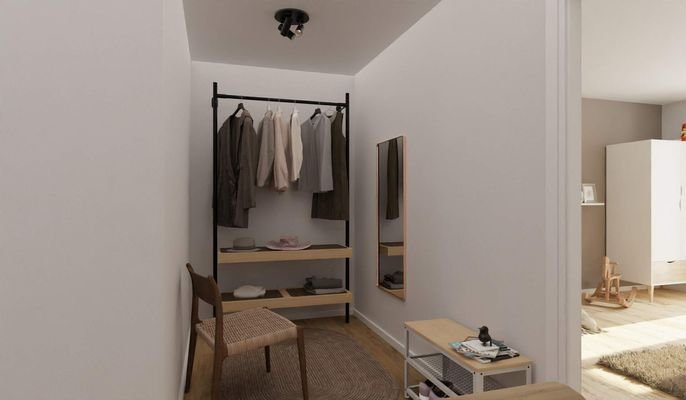 Eingangsbereich mit viel Platz für die Garderobe