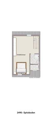 Grundriss Spitzboden visualisiert 2490