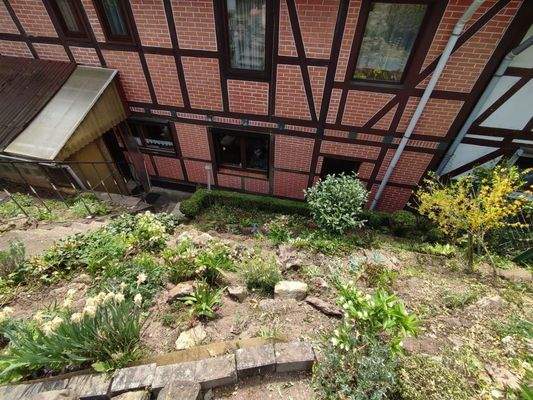 Blick auf überdachte Terrasse