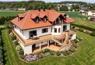 Hausansicht (Außenanlagen-Visualisierung)