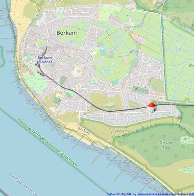 Lage in Nähe zum Südstrand und zum Naturschutzgebiet "Greune Stee"