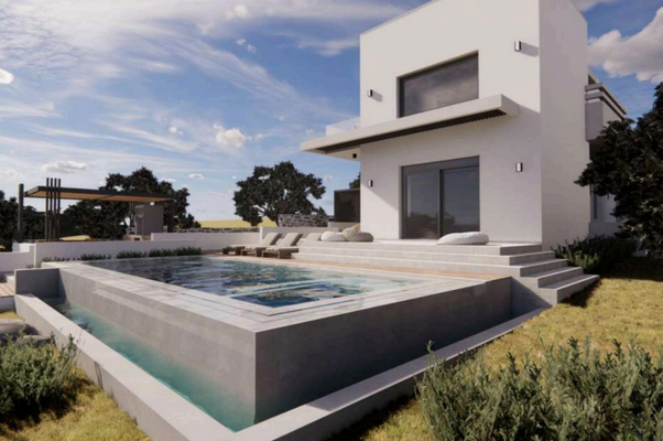 Kreta, Ag. Triada Rethymno: Neubau-Projekt! Moderne Villa mit Pool zu verkaufen