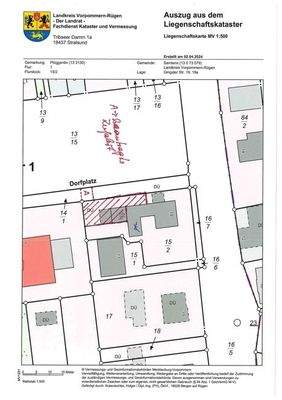 Flurkarte mit geplanten Zugang