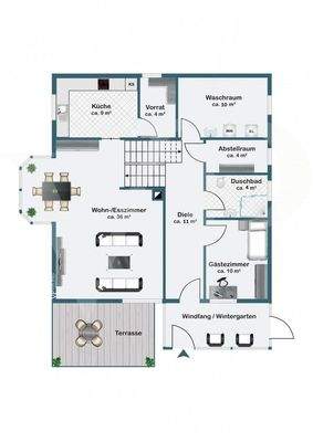 Erdgeschoss Haupthaus
