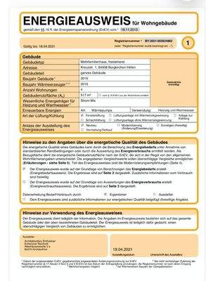 Energieausweis Seite 1