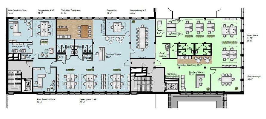 Musterplanung (Büro) - 780 m²
